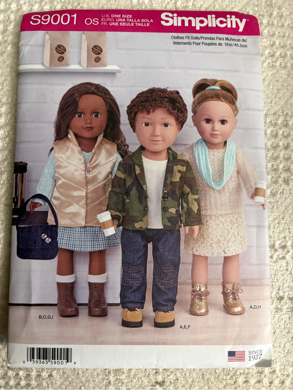 Simplicity Pattern S9001 for 18” Doll Clothes